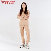 Костюм женский (худи, брюки) MINAKU: Casual Collection цвет песочный, размер 48