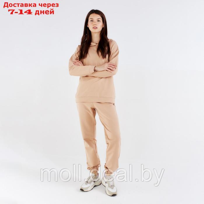 Костюм женский (худи, брюки) MINAKU: Casual Collection цвет песочный, размер 48 - фото 1 - id-p220460243