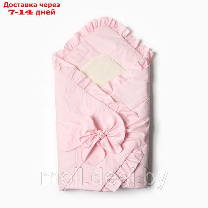 Конверт-одеяло (меховая вставка) А.2153, цвет розовый, р-р. 100х102