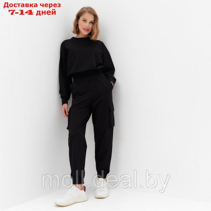 Костюм женский (брюки, свитшот) MINAKU: Casual Collection цвет чёрный, размер 48 - фото 6 - id-p220460264