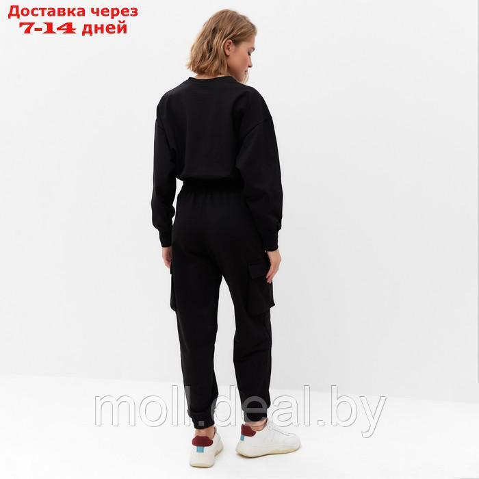 Костюм женский (брюки, свитшот) MINAKU: Casual Collection цвет чёрный, размер 48 - фото 9 - id-p220460264