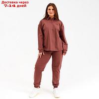 Костюм женский (джемпер, брюки) MINAKU: Casual Collection цвет шоколадный, размер 48