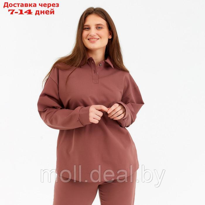 Костюм женский (джемпер, брюки) MINAKU: Casual Collection цвет шоколадный, размер 48 - фото 5 - id-p220460265