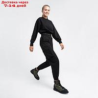 Костюм женский (брюки, свитшот) MINAKU: Casual Collection цвет чёрный, размер 42