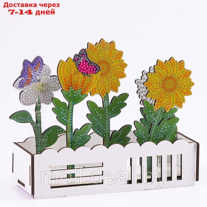 Алмазная вышивка "Цветы с бабочками" интерьерный декор - фото 2 - id-p220461217