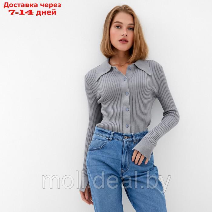 Джемпер женский MINAKU: Knitwear collection цвет серый, размер 42-44 - фото 1 - id-p220459292