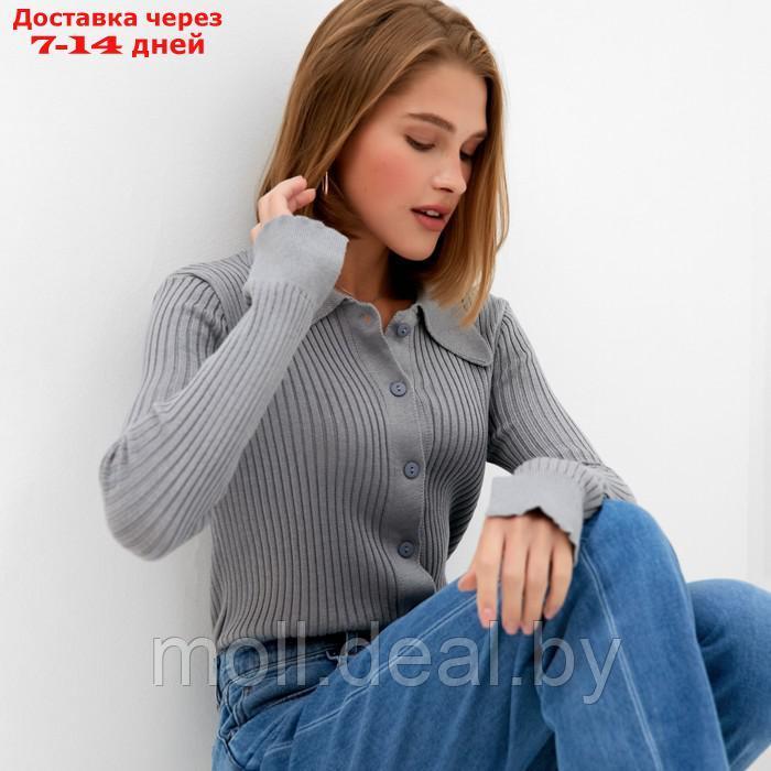 Джемпер женский MINAKU: Knitwear collection цвет серый, размер 42-44 - фото 4 - id-p220459292
