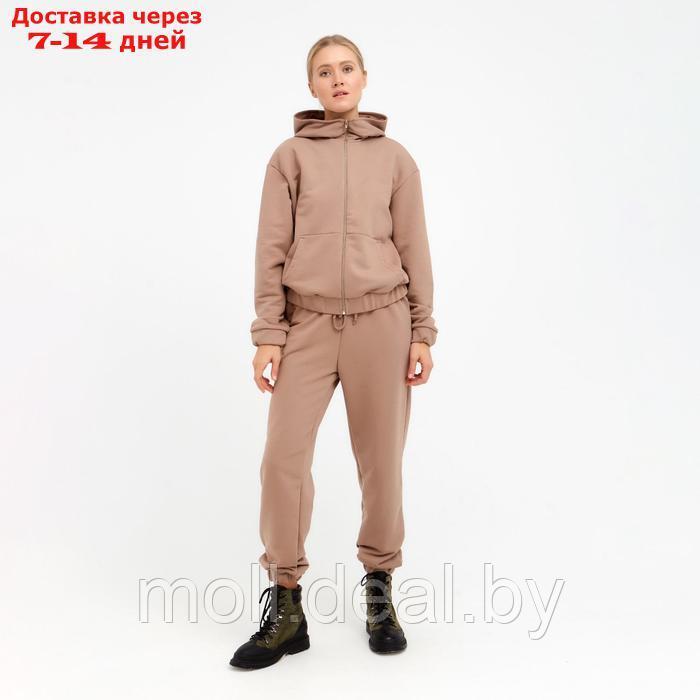 Костюм женский (толстовка, брюки) MINAKU: Casual collection цвет бежевый, размер 42 - фото 1 - id-p220460312