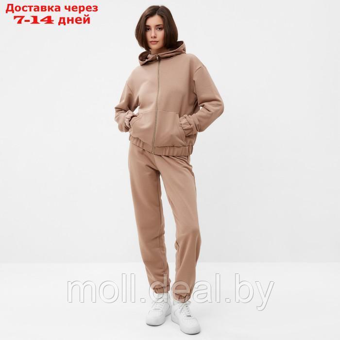 Костюм женский (толстовка, брюки) MINAKU: Casual collection цвет бежевый, размер 42 - фото 3 - id-p220460312