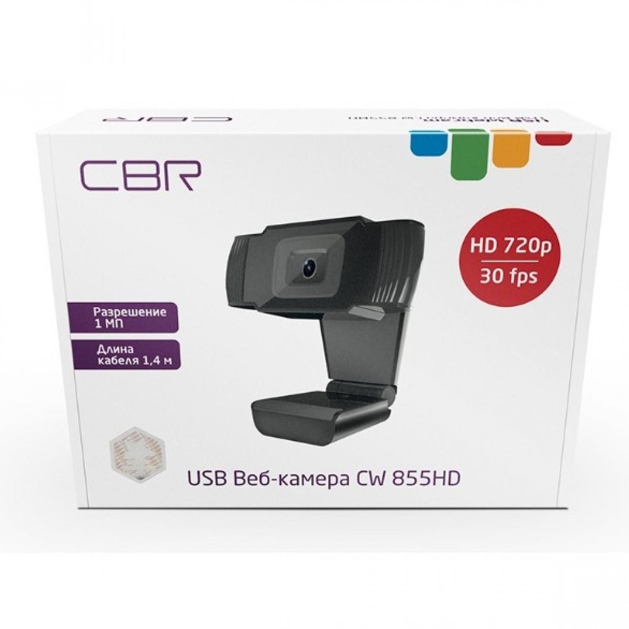 Видеокамера CBR WebCam CW 855HD Black (USB2.0 1280x720 микрофон) - фото 1 - id-p220480518