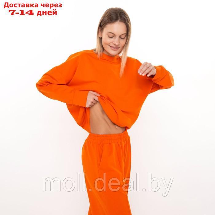 Комплект женский повседневный (свитшот и брюки), оранжевый, размер 44-46 - фото 3 - id-p220460349