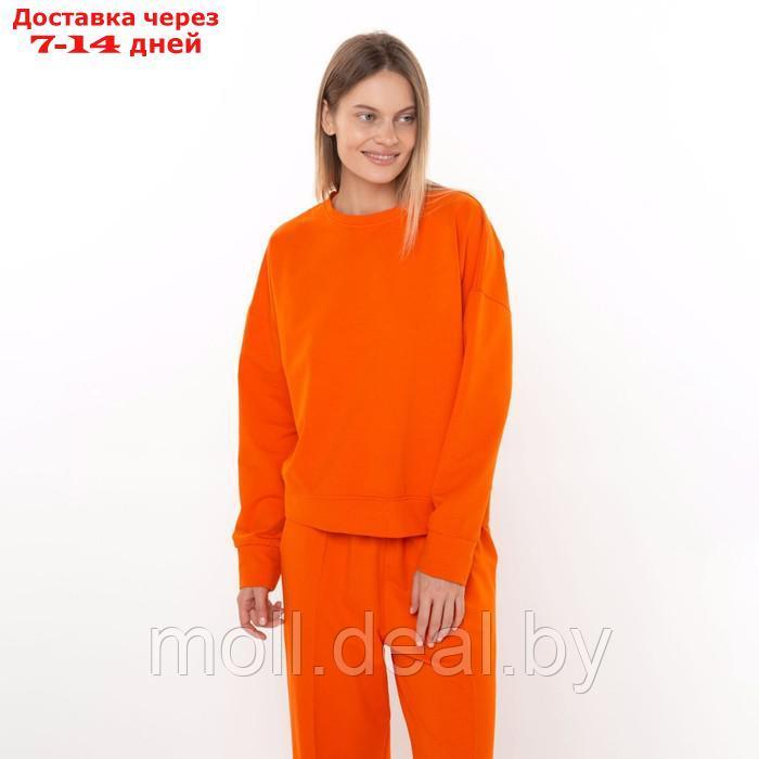 Комплект женский повседневный (свитшот и брюки), оранжевый, размер 44-46 - фото 5 - id-p220460349