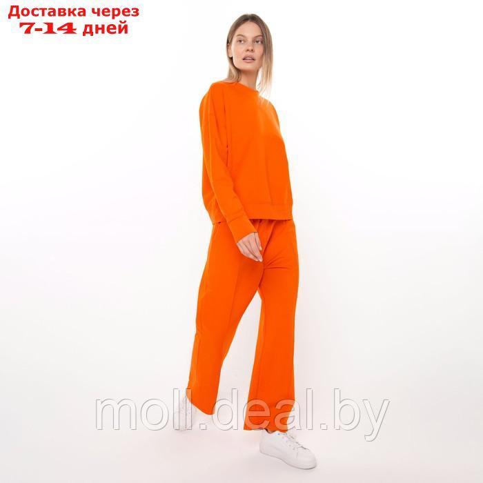 Комплект женский повседневный (свитшот и брюки), оранжевый, размер 46-48 - фото 1 - id-p220460351