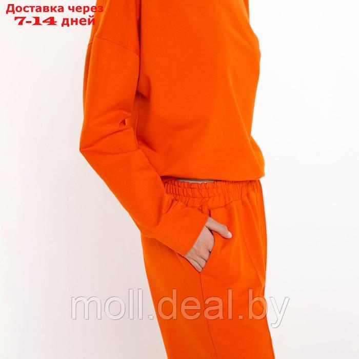 Комплект женский повседневный (свитшот и брюки), оранжевый, размер 46-48 - фото 4 - id-p220460351