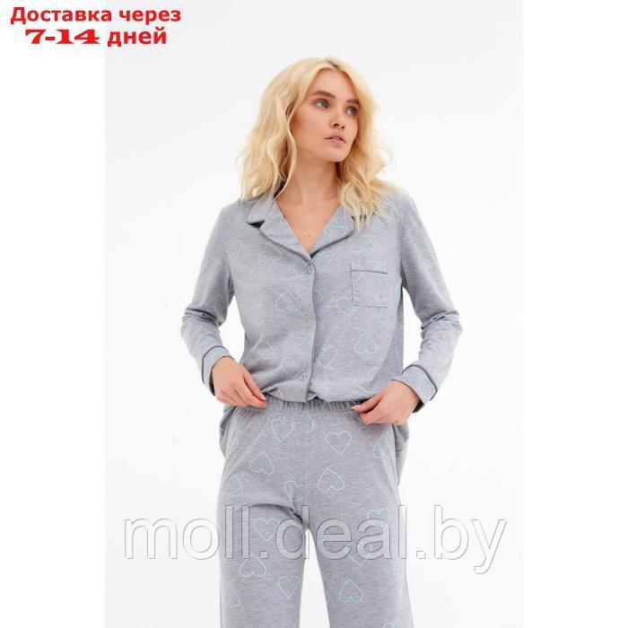 Пижама женская (рубашка и брюки) KAFTAN "Fresh" р. 52-54 - фото 4 - id-p220461328