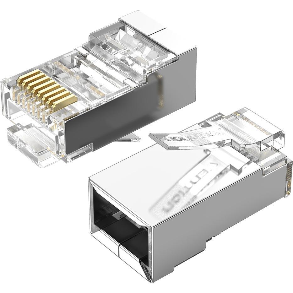 Коннектор Vention RJ45 (8p8c), FTP cat. 5e, под витую пару, экранированный (10шт.) IDAR0-10 - фото 1 - id-p220479847