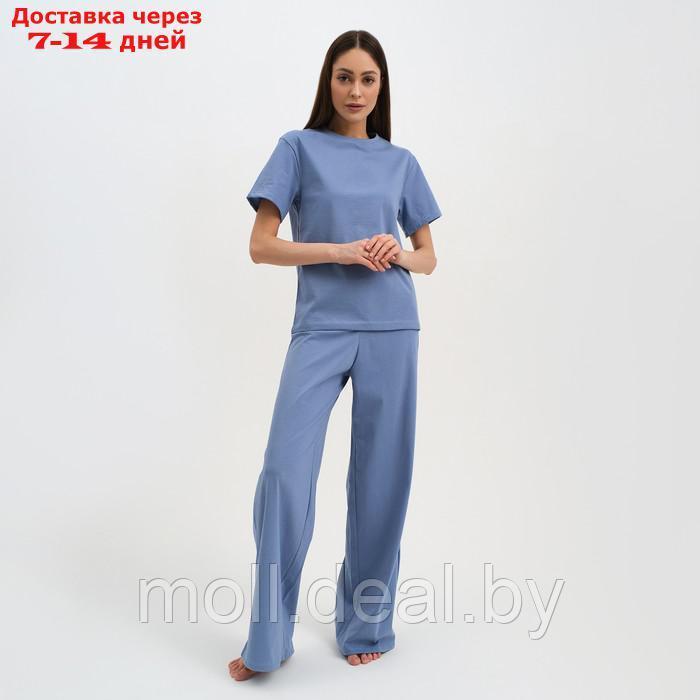 Пижама женская (футболка и брюки) KAFTAN "Basic" размер 48-50, цвет синий - фото 1 - id-p220461335