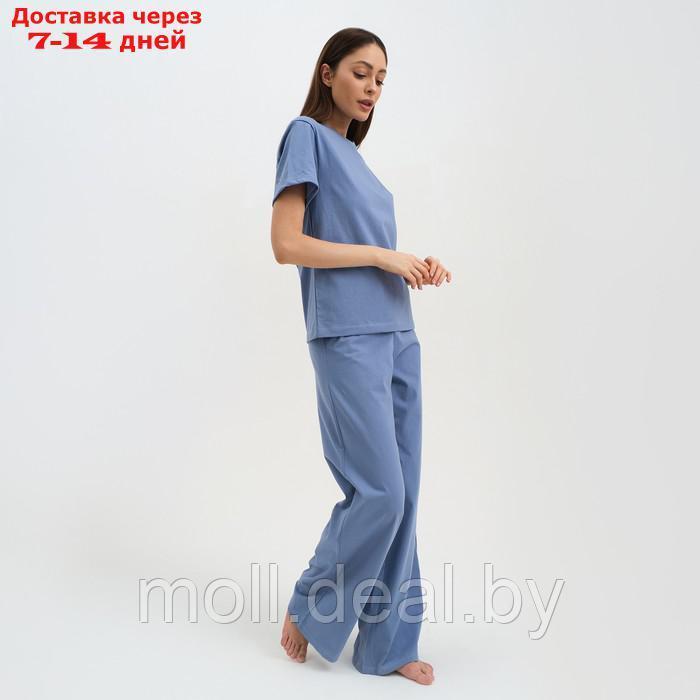 Пижама женская (футболка и брюки) KAFTAN "Basic" размер 48-50, цвет синий - фото 3 - id-p220461335
