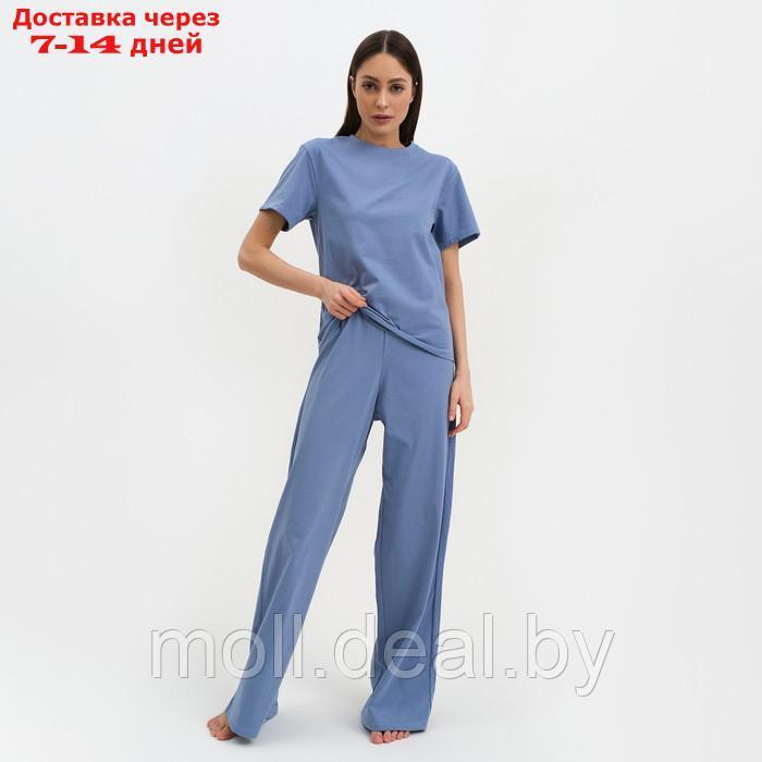 Пижама женская (футболка и брюки) KAFTAN "Basic" размер 48-50, цвет синий - фото 5 - id-p220461335