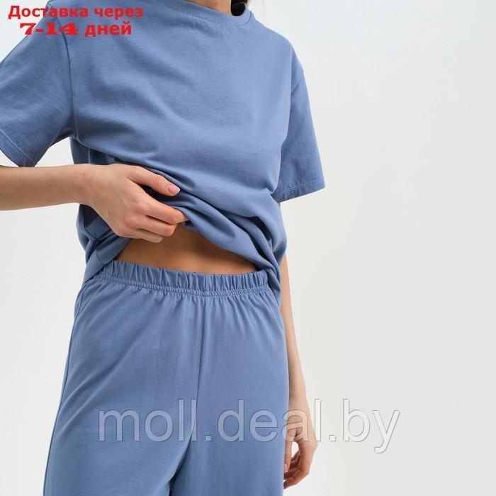 Пижама женская (футболка и брюки) KAFTAN "Basic" размер 48-50, цвет синий - фото 6 - id-p220461335