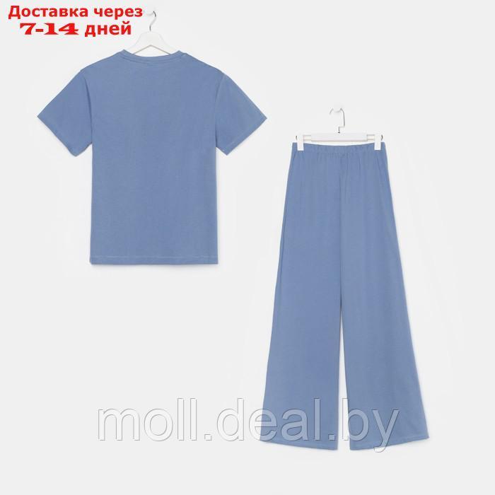 Пижама женская (футболка и брюки) KAFTAN "Basic" размер 48-50, цвет синий - фото 10 - id-p220461335
