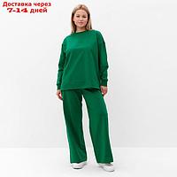 Костюм женский (свитшот/брюки), цвет зелёный, размер 46