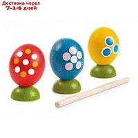 Игрушка музыкальная "Яйца" с палочкой, набор 3 шт