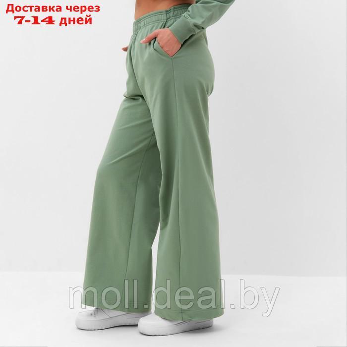 Костюм женский (свитшот/брюки), цвет оливковый, размер 42 - фото 5 - id-p220460393