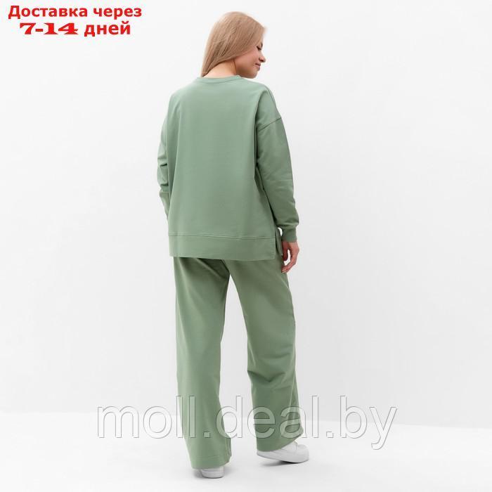 Костюм женский (свитшот/брюки), цвет оливковый, размер 42 - фото 7 - id-p220460393