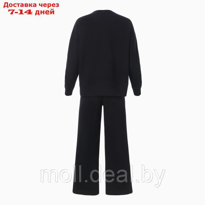 Костюм женский (свитшот/брюки), цвет чёрный, размер 46 - фото 2 - id-p220460401