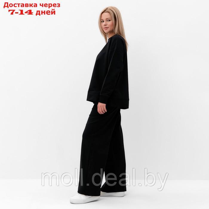 Костюм женский (свитшот/брюки), цвет чёрный, размер 46 - фото 3 - id-p220460401