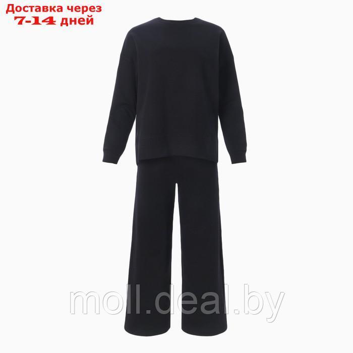 Костюм женский (свитшот/брюки), цвет чёрный, размер 46 - фото 6 - id-p220460401