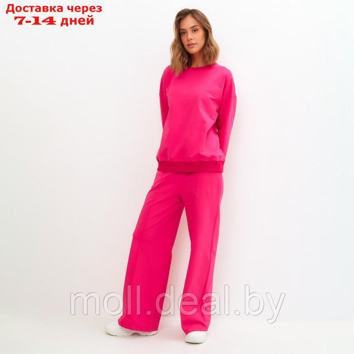 Комплект женский (свитшот/брюки), цвет фуксия, размер 48 - фото 2 - id-p220460405