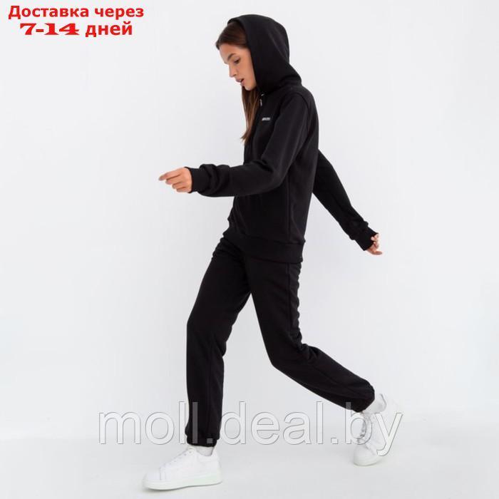 Комплект женский (толстовка/брюки), цвет чёрный, размер 46 - фото 3 - id-p220460407