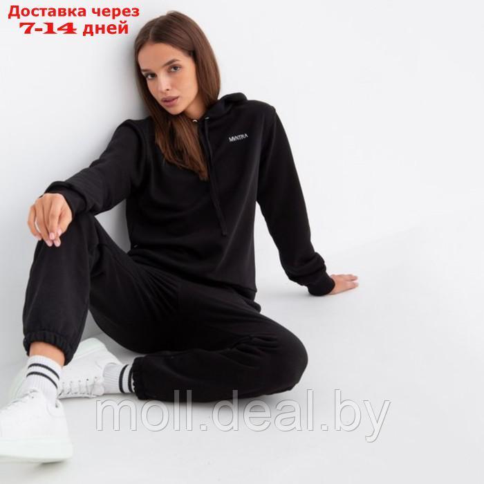 Комплект женский (толстовка/брюки), цвет чёрный, размер 46 - фото 4 - id-p220460407