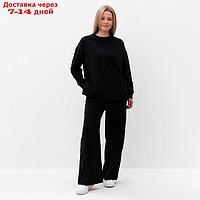 Костюм женский (свитшот/брюки), цвет чёрный, размер 42