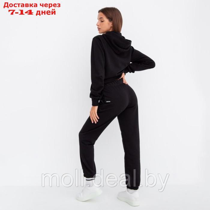Комплект женский (толстовка/брюки), цвет чёрный, размер 44 - фото 4 - id-p220460437