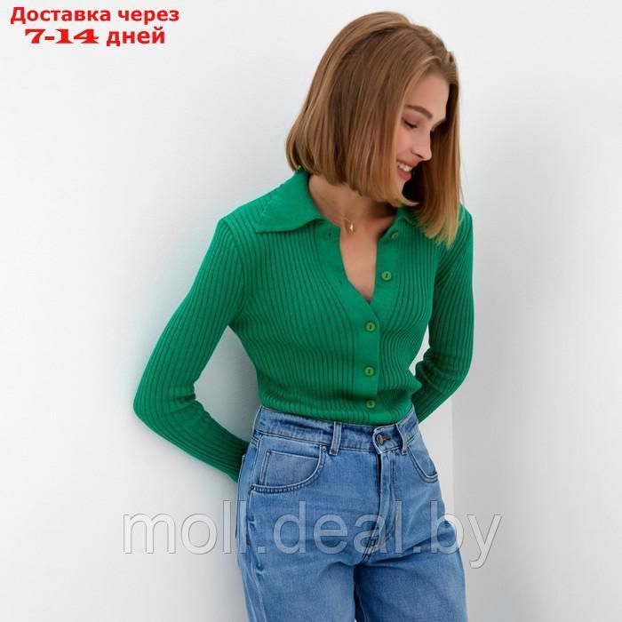 Джемпер женский MINAKU: Knitwear collection цвет зёленый, размер 46-48 - фото 4 - id-p220459468