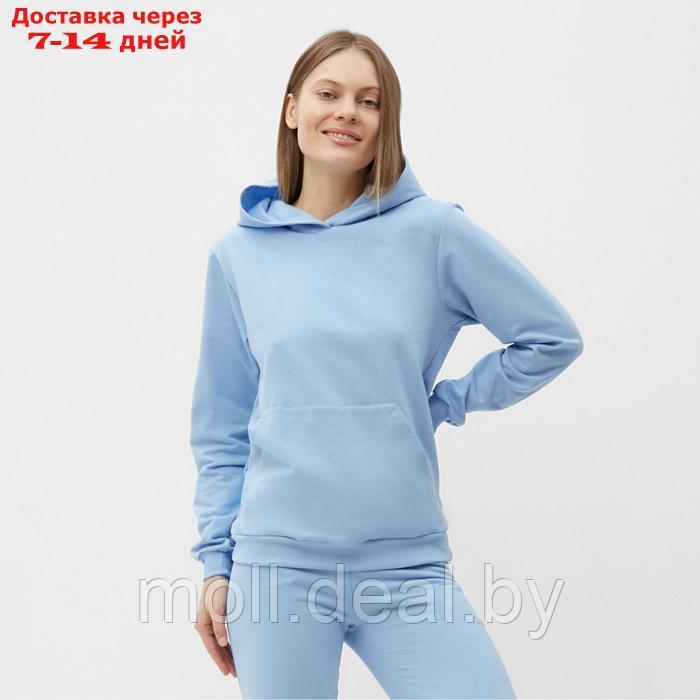 Комплект женский (фуфайка/брюки) НАЧЁС, цвет голубой, размер 52 - фото 2 - id-p220460465