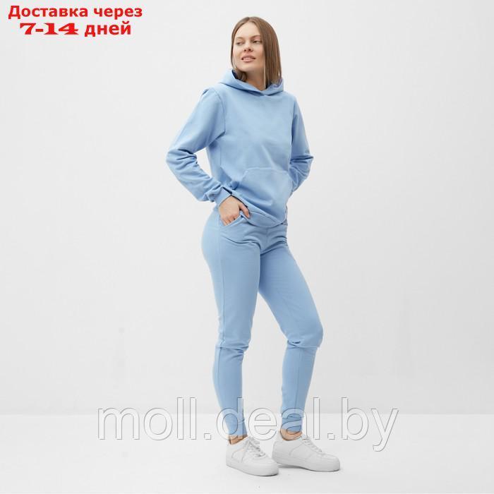 Комплект женский (фуфайка/брюки) НАЧЁС, цвет голубой, размер 52 - фото 4 - id-p220460465