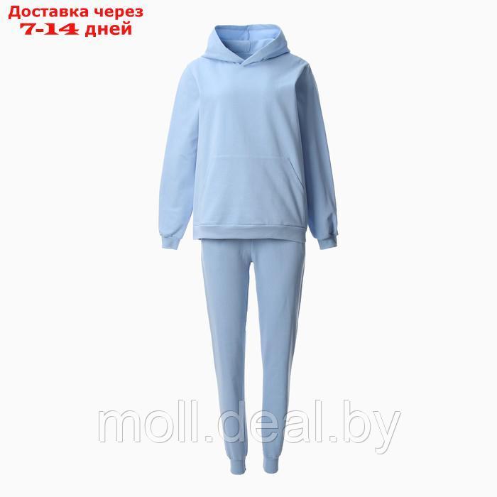 Комплект женский (фуфайка/брюки) НАЧЁС, цвет голубой, размер 52 - фото 5 - id-p220460465