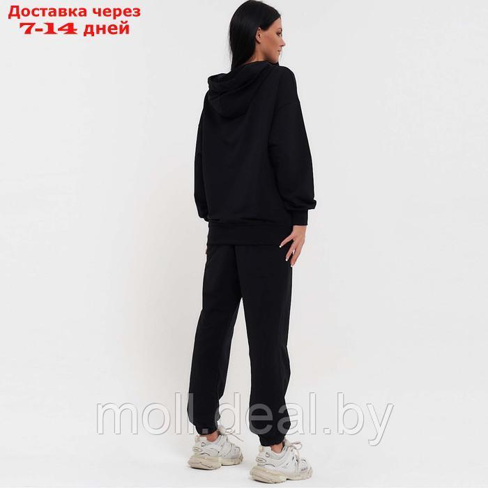 Костюм женский (толстовка/брюки), цвет чёрный, размер S (42) - фото 4 - id-p220460488
