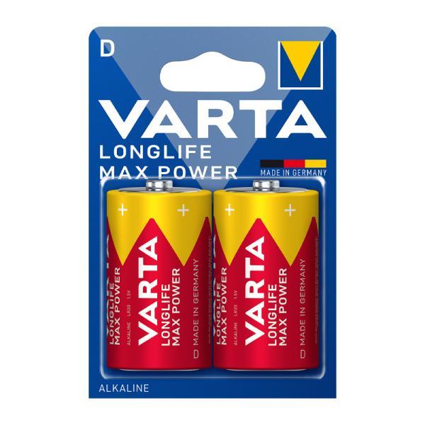 Батарейка Varta LONGLIFE MAX POWER (MAX TECH) LR20 D BL2 Alkaline 1.5V (4720) (2/20/100) - фото 1 - id-p220481019