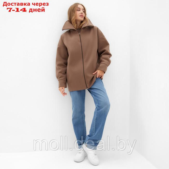 Бомбер (жакет) женский MINAKU : Casual Collection,цвет бежевый , р-р 48 - фото 3 - id-p220459549