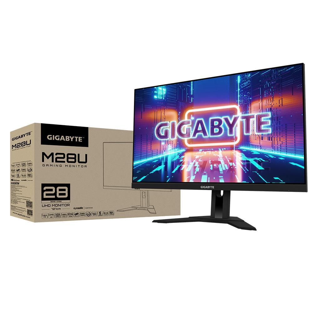 28" Монитор GigaByte M28U-EK (16:9, 3840x2160, IPS, 144 Гц, AMD FreeSync Premium Pro, динамики, интерфейсы - фото 1 - id-p220480323