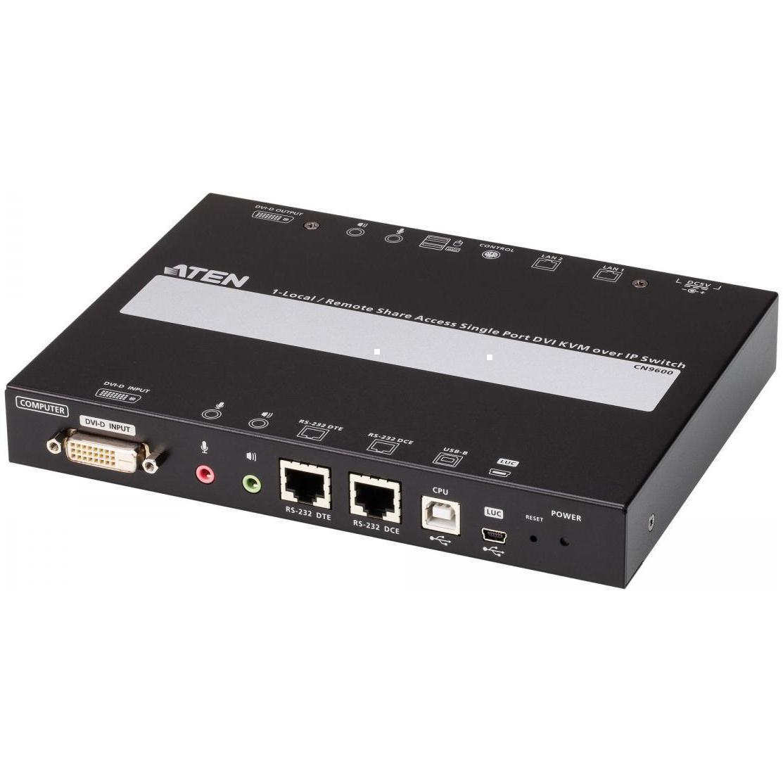 Удлинитель, KVM+DVI, управление по IP, Rackmount/Desktop, 10/100 Base-T, с KVM-шнурами PS2 1х1.2м.;USB - фото 1 - id-p220480879