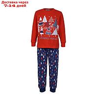 Пижама для мальчика, цвет красный/синий, рост 134 см