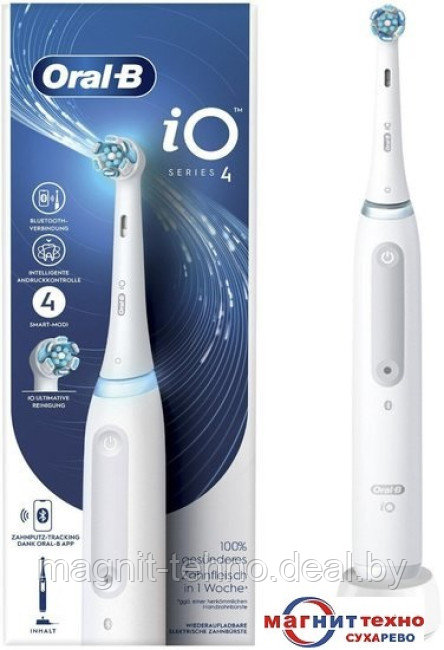 Электрическая зубная щетка Oral-B iO Series 4 IOG4.1A6.0 (белый) - фото 2 - id-p220482187