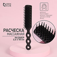 Расческа массажная №2 ЗАДАРОМ 2,5*18см чёрная