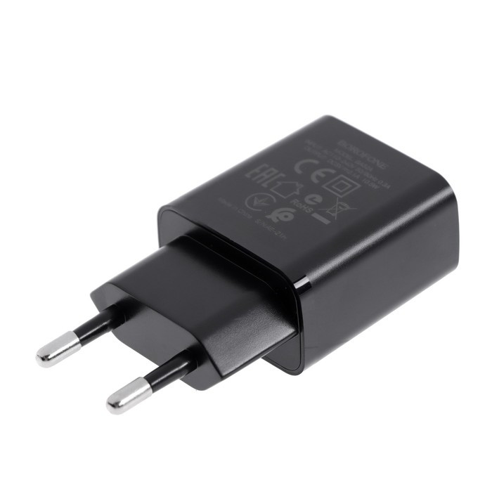 Зарядное устройство Borofone BA52A USB-2,1А чёрный - фото 3 - id-p213301952
